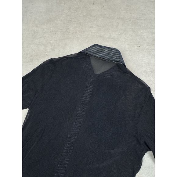 Anne Fontaine Black Button Up Sheer Ruffle Long Sleeve Top Blouse Size 38 US 4/6 - Picture 5 of 8